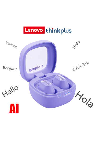 LENOVO XT62 Puple AI XT62 Wireless Earphone Bluetooth Waterproof Touch Contro...