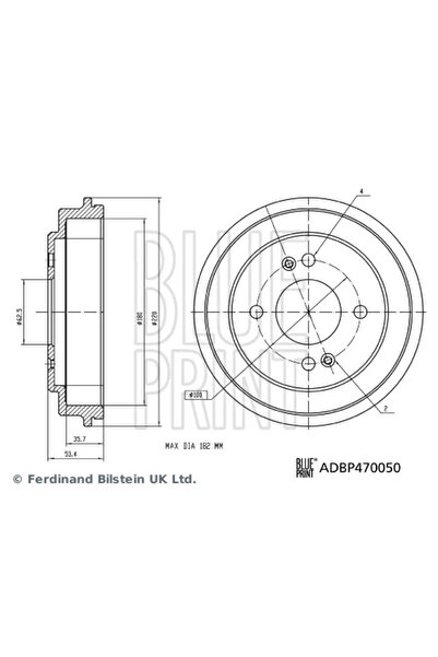 BLUE PRİNT Tambur Frana Axa Spate Dreapta Kia Picanto 2/Picanto Caseta/