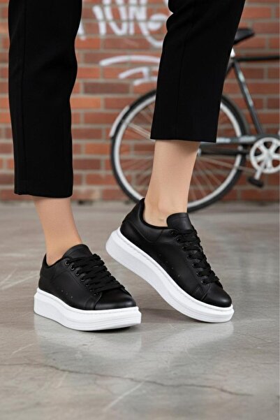 simethrift Casual Sneaker Women's Sports Shoes Lace-Up White-Black