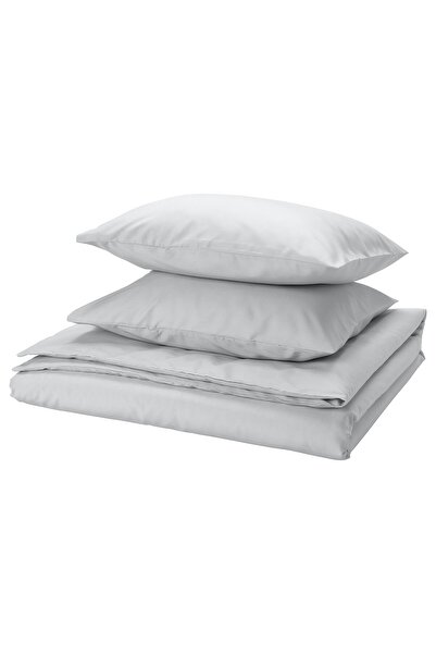 IKEA PILTANDVINGE Duvet cover + 2 pillowcases, gray, 200 x 200/50 x 60 cm