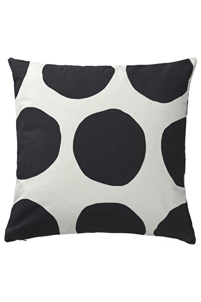 IKEA Față de pernă BLÅMUNKAR, Alb/Negru/Buline, 50 x 50 cm