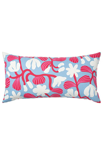 IKEA Pernă SANDMOTT, albastru deschis/roșu, 30 x 58 cm
