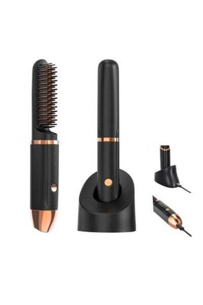 Arabest Straight hair comb, black and gold base, rechargeable