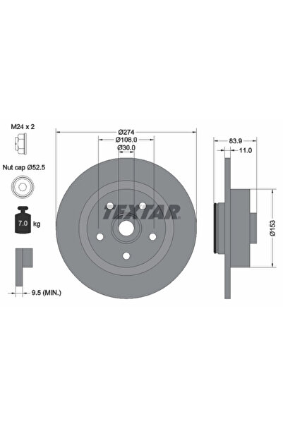 Krieger Brake Disc Renault Laguna 2 Toyota Sienna
