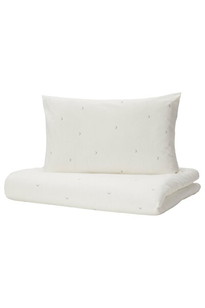 IKEA LENAST Duvet cover + 1 pillowcase for crib, white, 110 x 125/35 x 55 cm