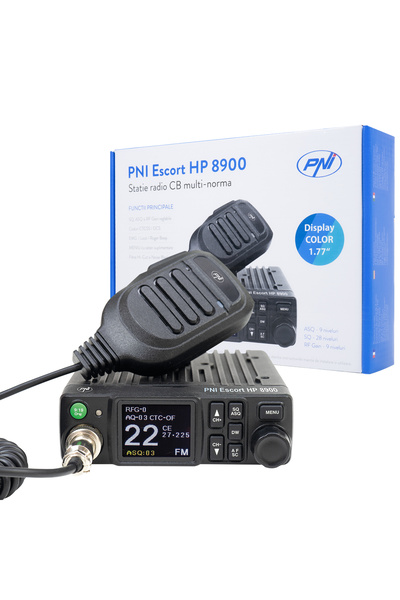PNI Statie Radio Cb Escrt HP 8900 Asq, 12V/24V, amplificare RF, Roger Beep, C...