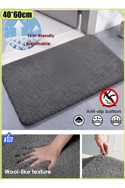 Generic 40*60cm Bathroom Rug Quick Dry Mat Wool-Like Absorbent Floor Rug Bath...