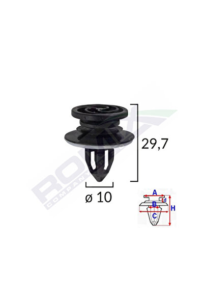 ROMİX Door Trim Clips For Audi A4 Set of 10 Pieces