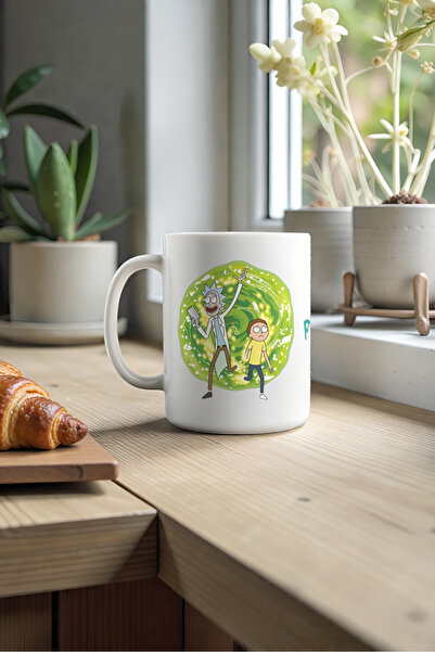 Velora Dekorasyon Rick And Morty Tasarımlı Kupa Bardak - 300ml Beyaz Porselen