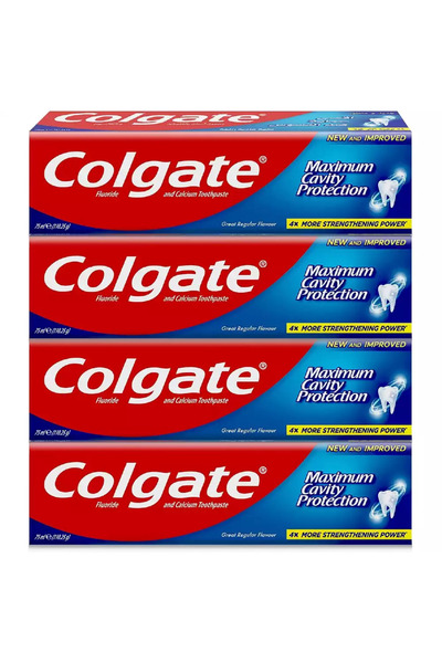 Colgate Maximum Cavity Protection, Fluoride and Calcium Toothpaste- 4X75ml Sp...