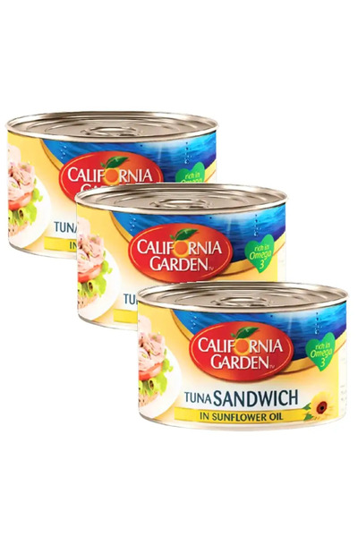 California Garden شطيرة تونة في زيت دوار الشمس - 3 × 160 غرام