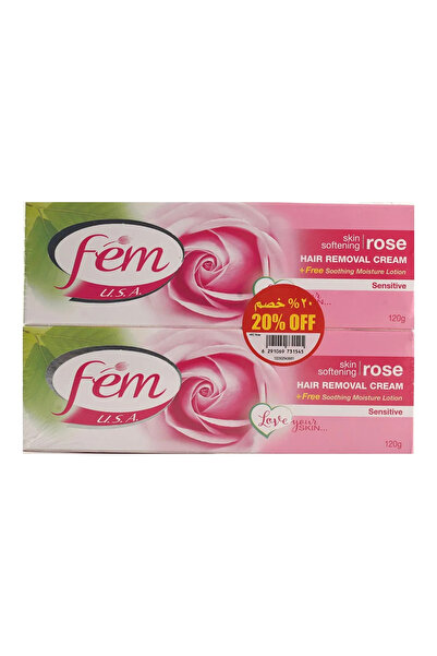 Fem كريم إزالة الشعر برائحة الورد من الولايات المتحدة الأمريكية - عبوتان × 12...