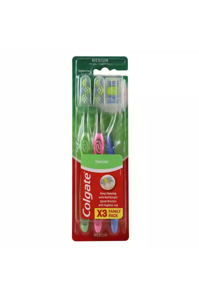 Colgate Twister Medium Toothbrush For Deep Cleaning With Multiheight Spiral B...
