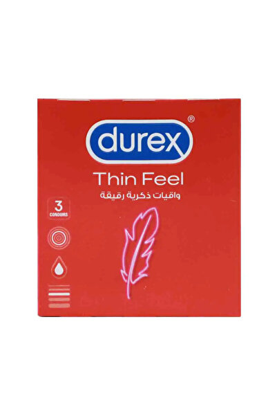 Durex واقيات ذكرية رفيعة ذات طرف حلمي - عبوة من 3 قطع