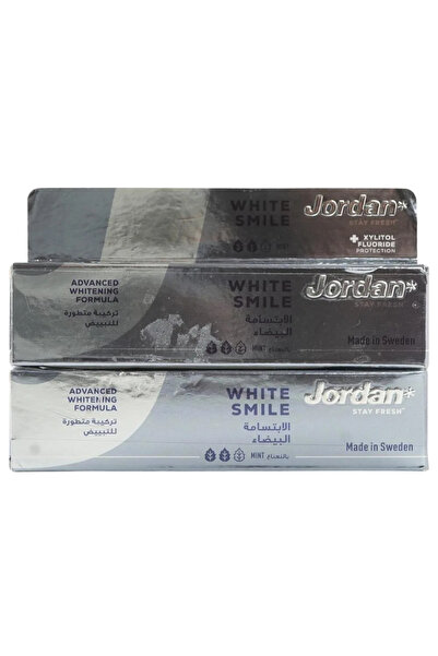 JORDAN White Smile Toothpaste Advance Whitening Formula with Mint Flavour- 2X...