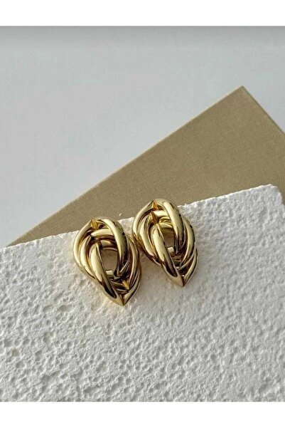 8atelier أقراط ذهبية من الفولاذ