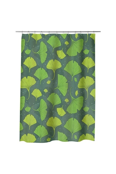 ART FACTORY Perdea de duș, perdea de cadă pentru baie, frunze de ginkgo verde...