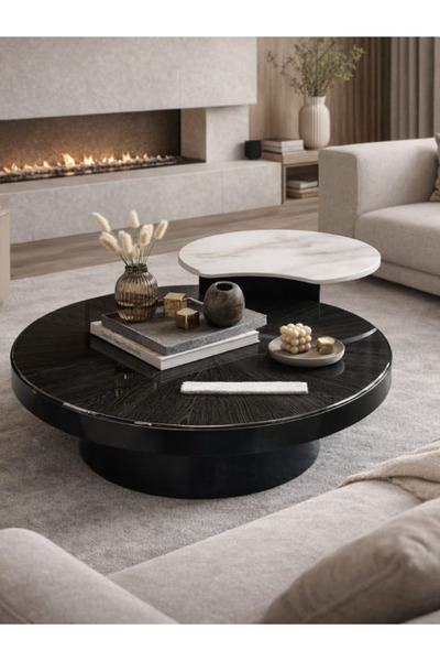 BEC49 Two-piece marble coffee table set with a luxurious modern design