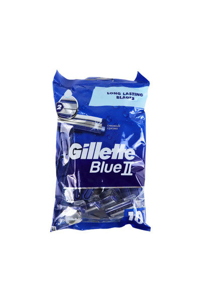 Gillette شفرات حلاقة جيليت الزرقاء المزدوجة للرجال بشفرات مطلية بالكروم - 10 قطع