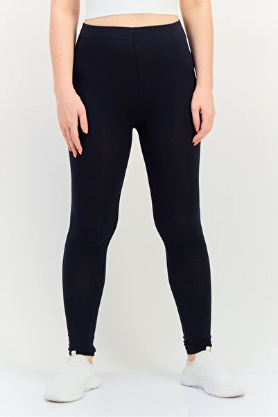 Forever 21 Women Solid 7/8 Length Leggings, Navy