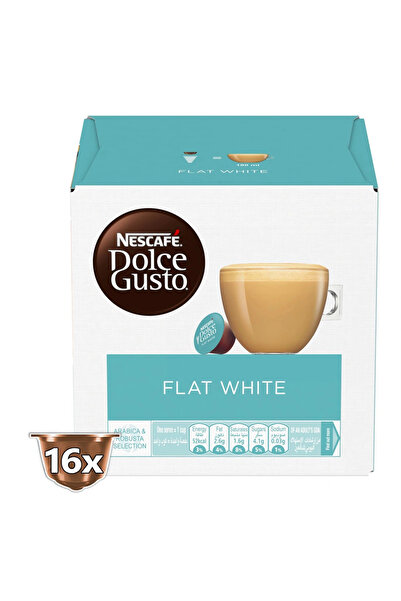 NESCAFÉ DOLCE GUSTO نسكافيه دولتشي غوستو فلات وايت قهوة مخملية وناعمة - 16 ك...