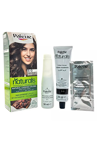Schwarzkopf Palette Naturals Hair Color Creme With Fruity Scent 5-0 Light Brown
