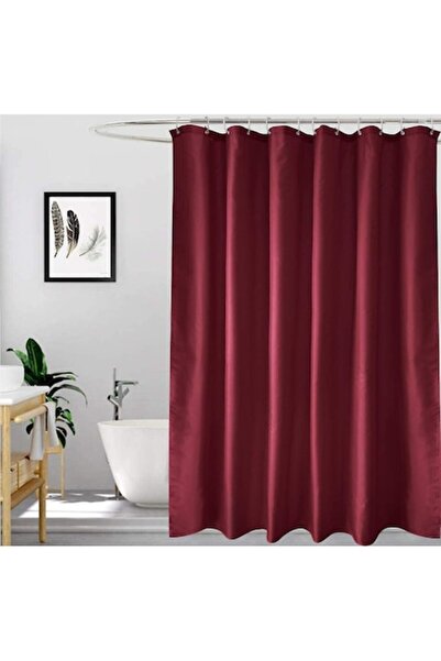 E EFRALL Shower Curtain, E EFRALL, Red, Textured Waffle Fabric - Soft, Waterp...