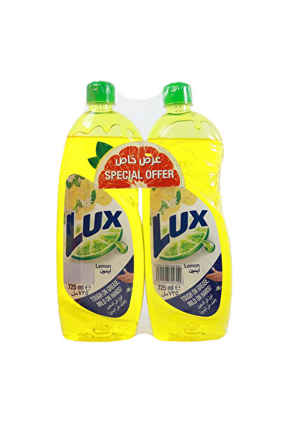LUX سائل غسيل الأطباق برائحة الليمون لأطباق نظيفة لامعة - عبوتان × 725 مل