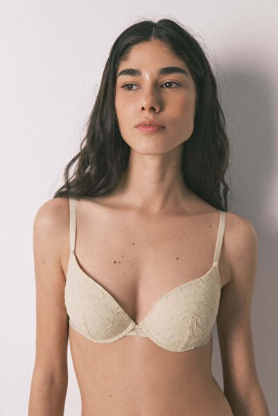 Women'secret GORGEOUS beige lace push-up bra