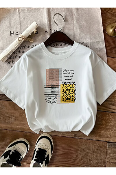 caddekombin Love Wilt pentru femei cu imprimeu Scris basic Alb tricou