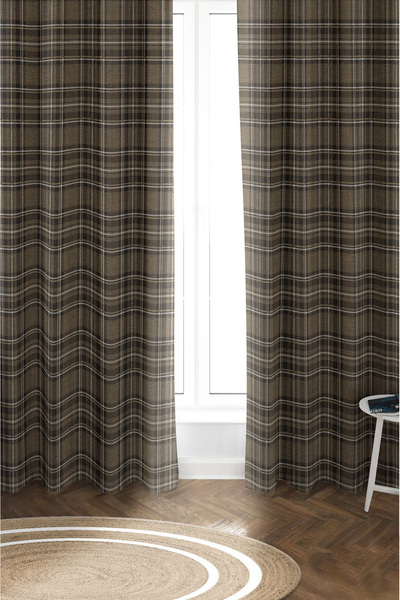 PATRON Parlak Saten Mikro Kumaş Çift Kanat Fon Perde Takımı PRD0016