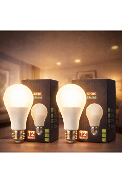tuanna lighthing Kialed 2'li Ampul 4000K Ilık Beyaz 12w