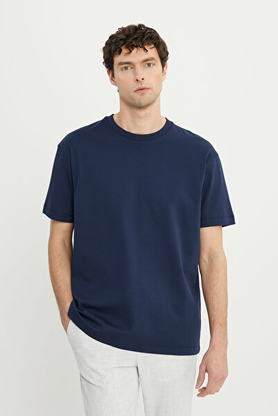 ALTINYILDIZ CLASSICS Men's Navy Blue 100% Cotton Modern Fit Comfortable Cut C...