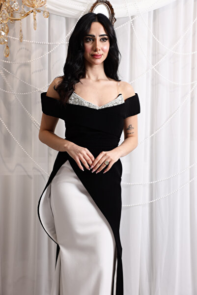 naseej A distinctive and elegant two-tone evening dress