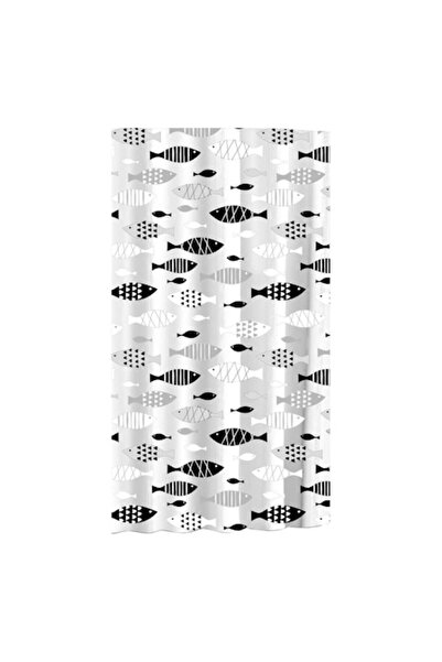 KMT Shower Curtain KMT/F1865, PEVA, 180x180 cm White/Black