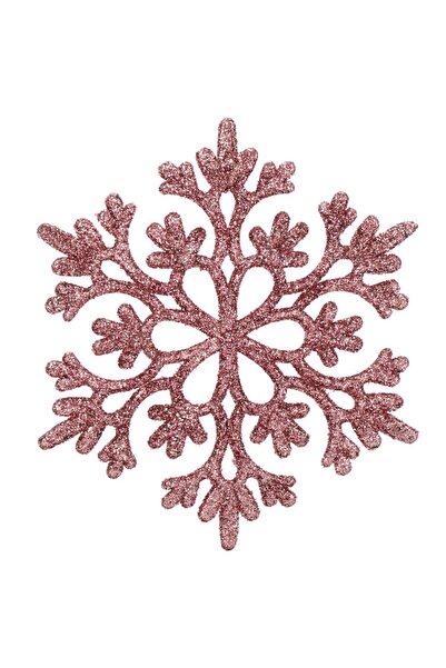 SERSIMO Snowflake Christmas tree decoration, set of 12 pieces, 10cm, pink