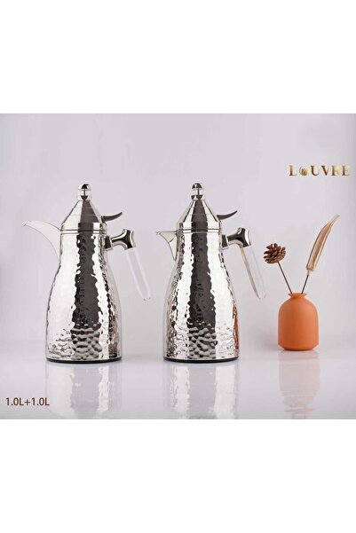 lovure طقم ترامس للشاي والقهوة ستيل بتصميم أنيق حجم 1/1 لتر