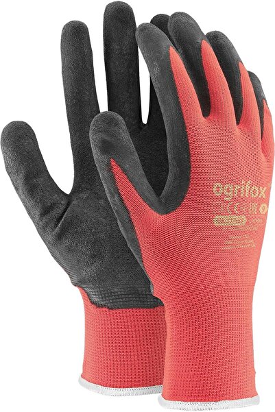 Raw-Pol Latex-coated protective gloves-OX-LATEKS 8 Red
