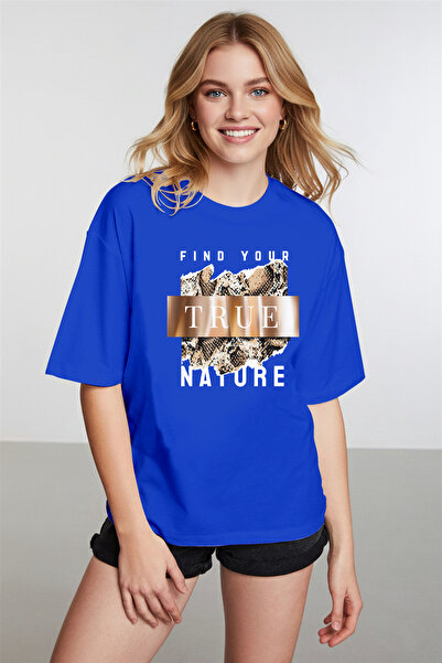 caddekombin Motto pentru femei, scris, cu tematică modernă a naturii albastru...