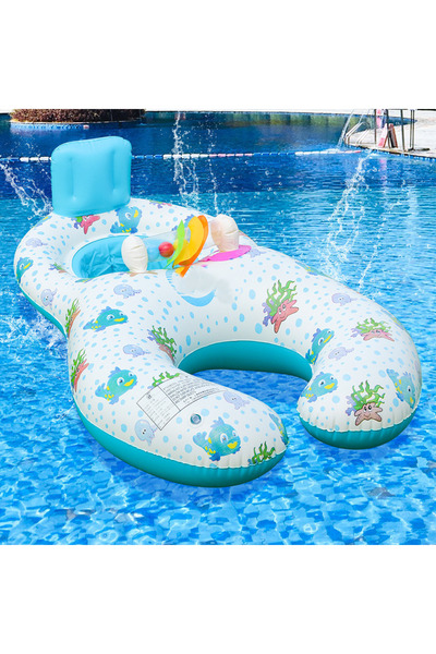 Dasbo Inel gonflabil pentru bebeluși și copii, cu spătar și jucărie integrată...