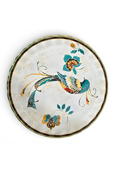 Sudedi Home Real Gold Gilded Hummingbird Patterned 26 cm Glass Serving Plate ...