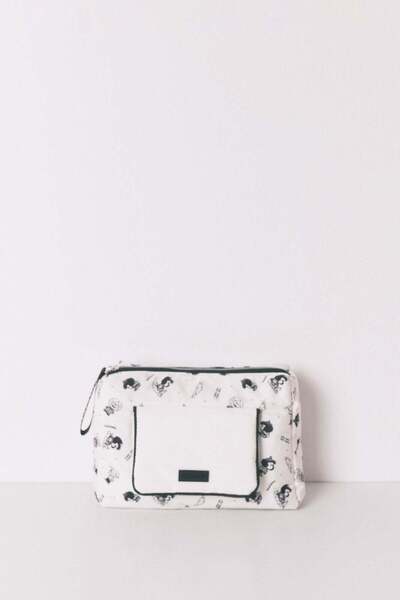 Women'secret حقيبة زينة كبيرة من النايلون الأبيض من مافالدا