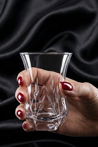 DECOSTYLE İnci 6-Piece Cut Crystal Decor Tea Cup 100 Cc - Custom Made Stylish...