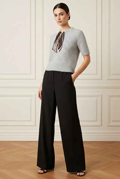 Ulino Pulover cu mânecă scurtă, cu model Paisley și eșarfă