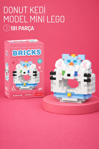 Nandy Home Donut Kedi Model Karakter Figürü 3D Yapı Oyuncakları