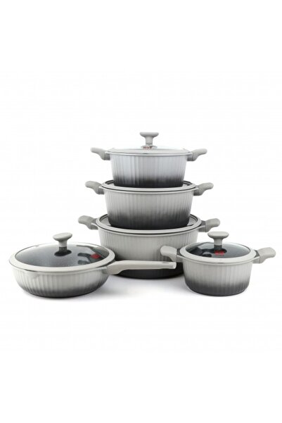 TULIN Granite Cookware Set Gray Color 10 Pieces