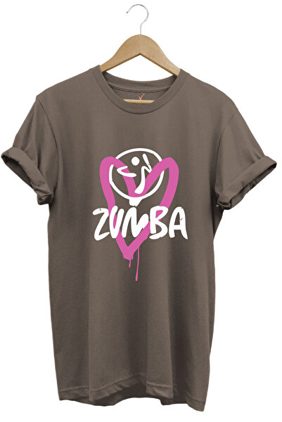 WİDİ Μπλουζάκι Zumba Fitness Kalp με τύπωμα από 100% βαμβάκι με κανονική εφαρ...