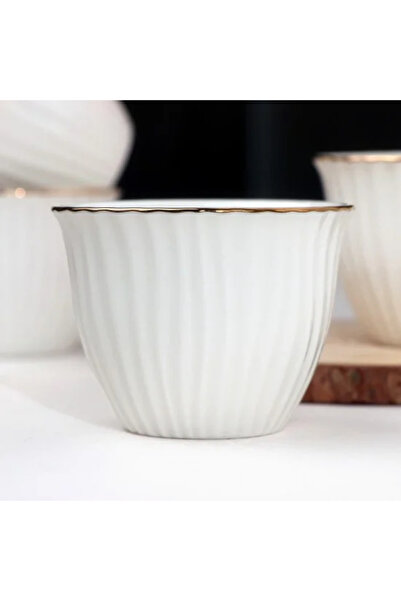 Generic Simple white design coffee cup set with a soft gold touch - 12 pieces