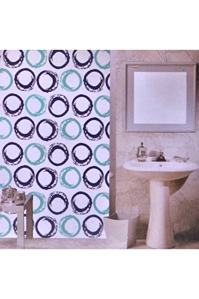 OEM Shower Curtain for Bathroom, Ramdeco, Blue Pattern, 180 x 180 cm
