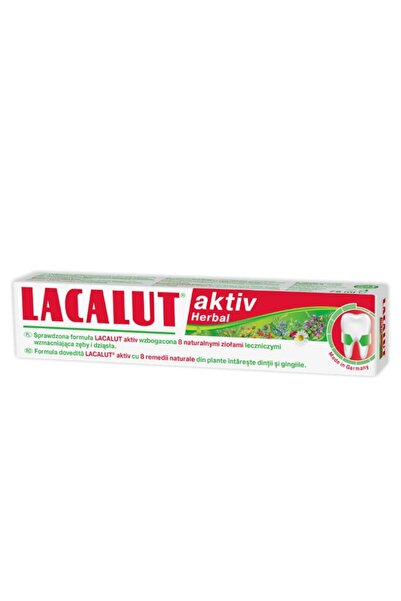 lacalut Set of 2 x Aktiv Herbal Toothpaste, with Medicinal Plants, 75 ml